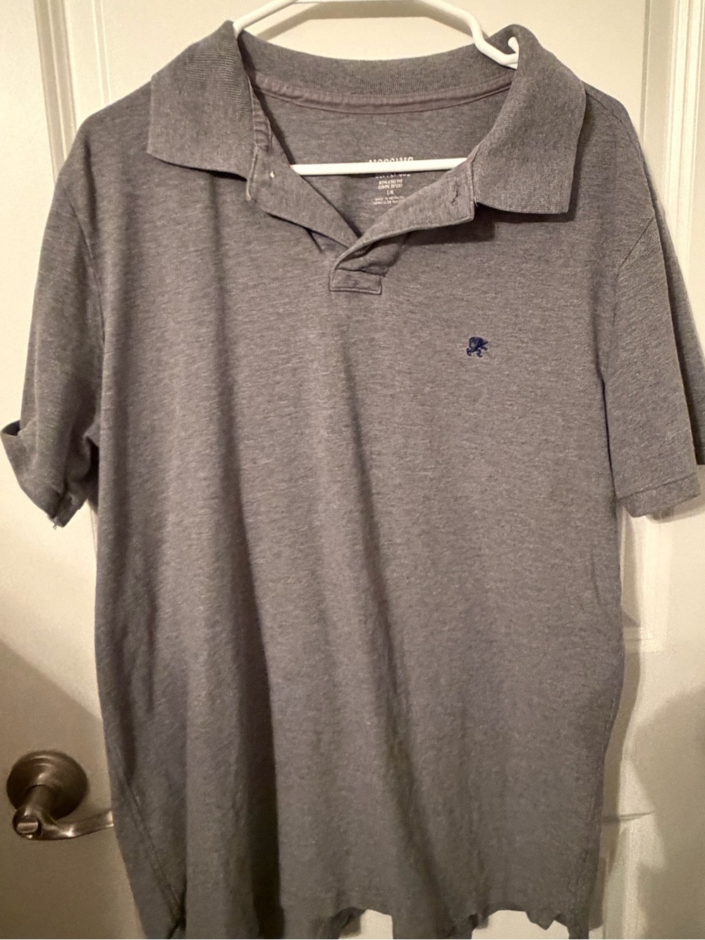 Mossimo Supply Co. Heather Gray Polo with Navy Embroidered Logo